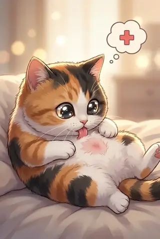 고양이 배 털이 빠져요 (오버그루밍)